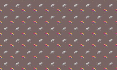 Farklı aksesuarlara sahip renkli arkaplan