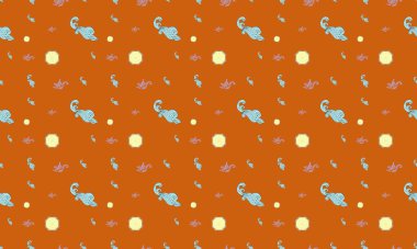 Farklı aksesuarlara sahip renkli arkaplan