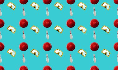 Farklı aksesuarlara sahip renkli arkaplan