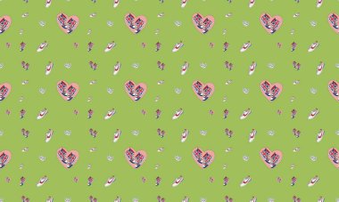 Farklı aksesuarlara sahip renkli arkaplan