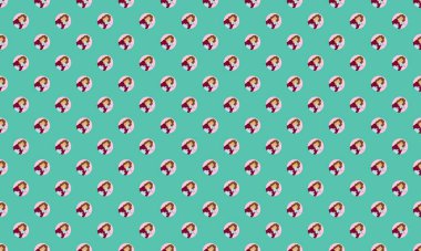 Farklı aksesuarlara sahip renkli arkaplan