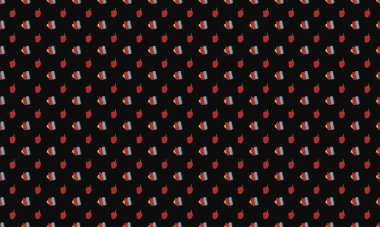 Farklı aksesuarlara sahip renkli arkaplan