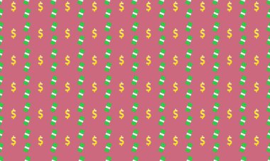 Farklı aksesuarlara sahip renkli arkaplan