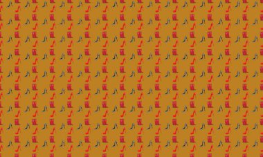 Farklı aksesuarlara sahip renkli arkaplan