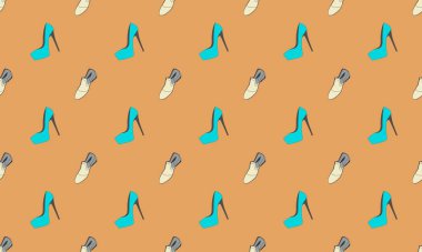 Farklı aksesuarlara sahip renkli arkaplan