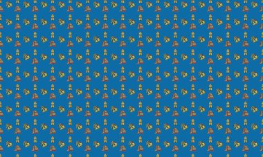 Farklı aksesuarlara sahip renkli arkaplan