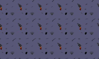 Farklı aksesuarlara sahip renkli arkaplan