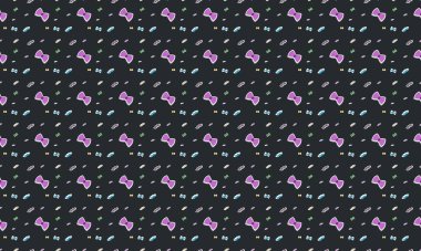 Farklı aksesuarlara sahip renkli arkaplan