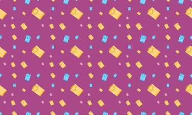 Farklı aksesuarlara sahip renkli arkaplan