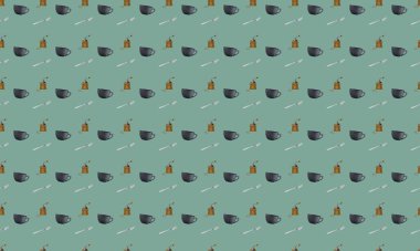 Farklı aksesuarlara sahip renkli arkaplan