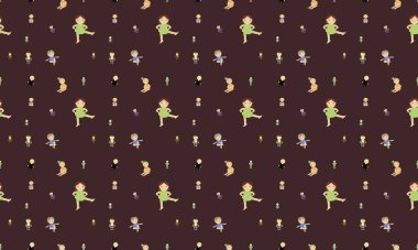 Farklı aksesuarlara sahip renkli arkaplan