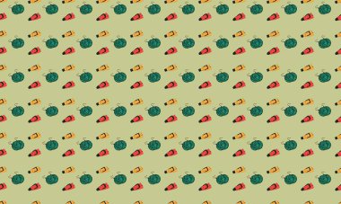 Farklı aksesuarlara sahip renkli arkaplan