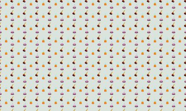 Farklı aksesuarlara sahip renkli arkaplan