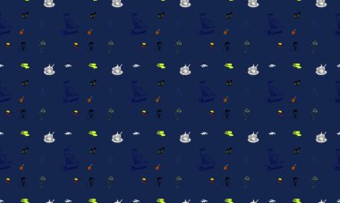 Farklı aksesuarlara sahip renkli arkaplan