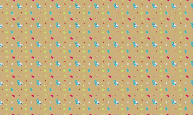 Farklı aksesuarlara sahip renkli arkaplan