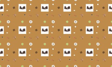 Farklı aksesuarlara sahip renkli arkaplan