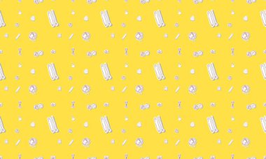 Farklı aksesuarlara sahip renkli arkaplan