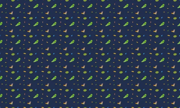 Farklı aksesuarlara sahip renkli arkaplan