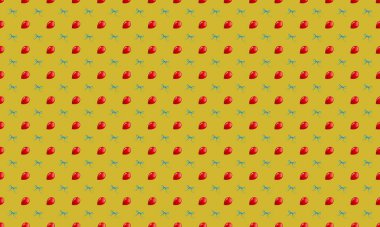 Farklı aksesuarlara sahip renkli arkaplan