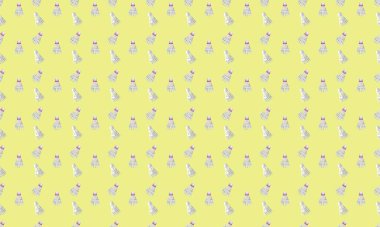 Farklı aksesuarlara sahip renkli arkaplan