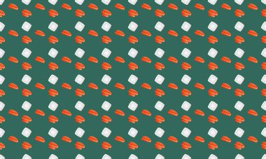 Farklı aksesuarlara sahip renkli arkaplan