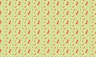 Farklı aksesuarlara sahip renkli arkaplan