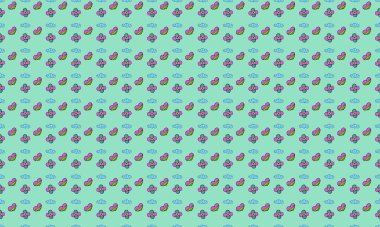 Farklı aksesuarlara sahip renkli arkaplan