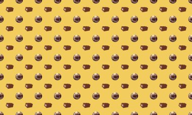 Farklı aksesuarlara sahip renkli arkaplan