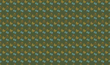 Farklı aksesuarlara sahip renkli arkaplan