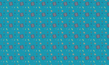 Farklı aksesuarlara sahip renkli arkaplan