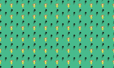 Farklı aksesuarlara sahip renkli arkaplan