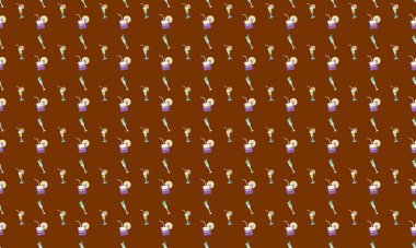 Farklı aksesuarlara sahip renkli arkaplan