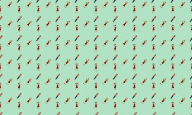 Farklı aksesuarlara sahip renkli arkaplan