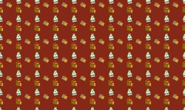 Farklı aksesuarlara sahip renkli arkaplan