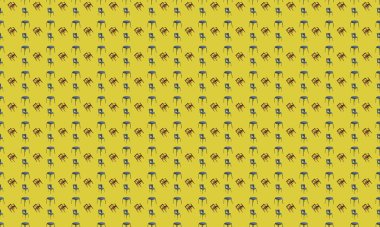 Farklı aksesuarlara sahip renkli arkaplan