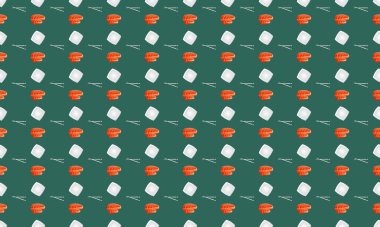 Farklı aksesuarlara sahip renkli arkaplan