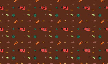 Farklı aksesuarlara sahip renkli arkaplan