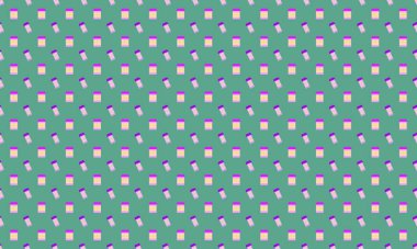 Farklı aksesuarlara sahip renkli arkaplan