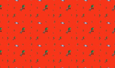 Farklı aksesuarlara sahip renkli arkaplan