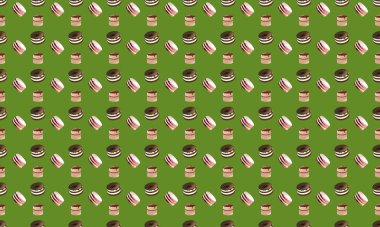 Farklı aksesuarlara sahip renkli arkaplan