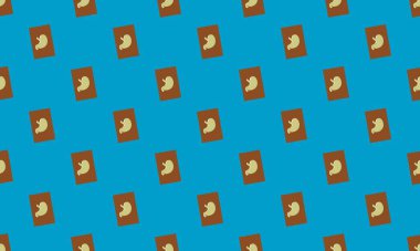 Farklı aksesuarlara sahip renkli arkaplan