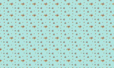 Farklı aksesuarlara sahip renkli arkaplan