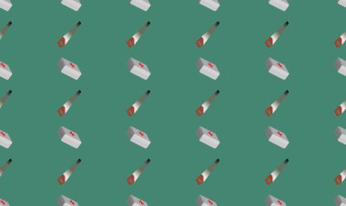 Farklı aksesuarlara sahip renkli arkaplan