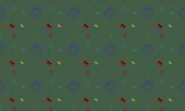 Farklı aksesuarlara sahip renkli arkaplan