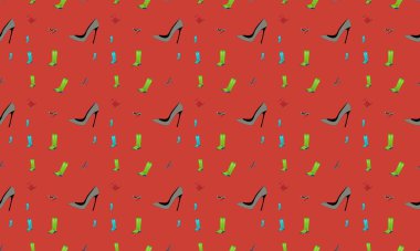 Farklı aksesuarlara sahip renkli arkaplan