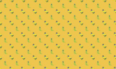 Farklı aksesuarlara sahip renkli arkaplan