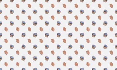 Farklı aksesuarlara sahip renkli arkaplan