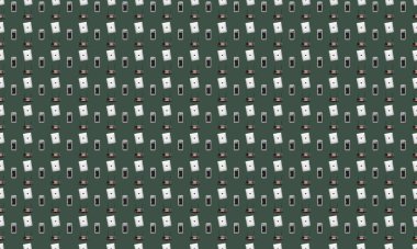 Farklı aksesuarlara sahip renkli arkaplan