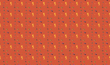 Farklı aksesuarlara sahip renkli arkaplan