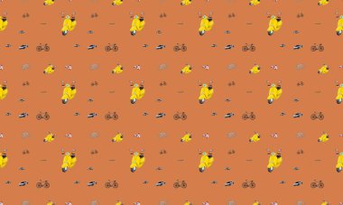 Farklı aksesuarlara sahip renkli arkaplan